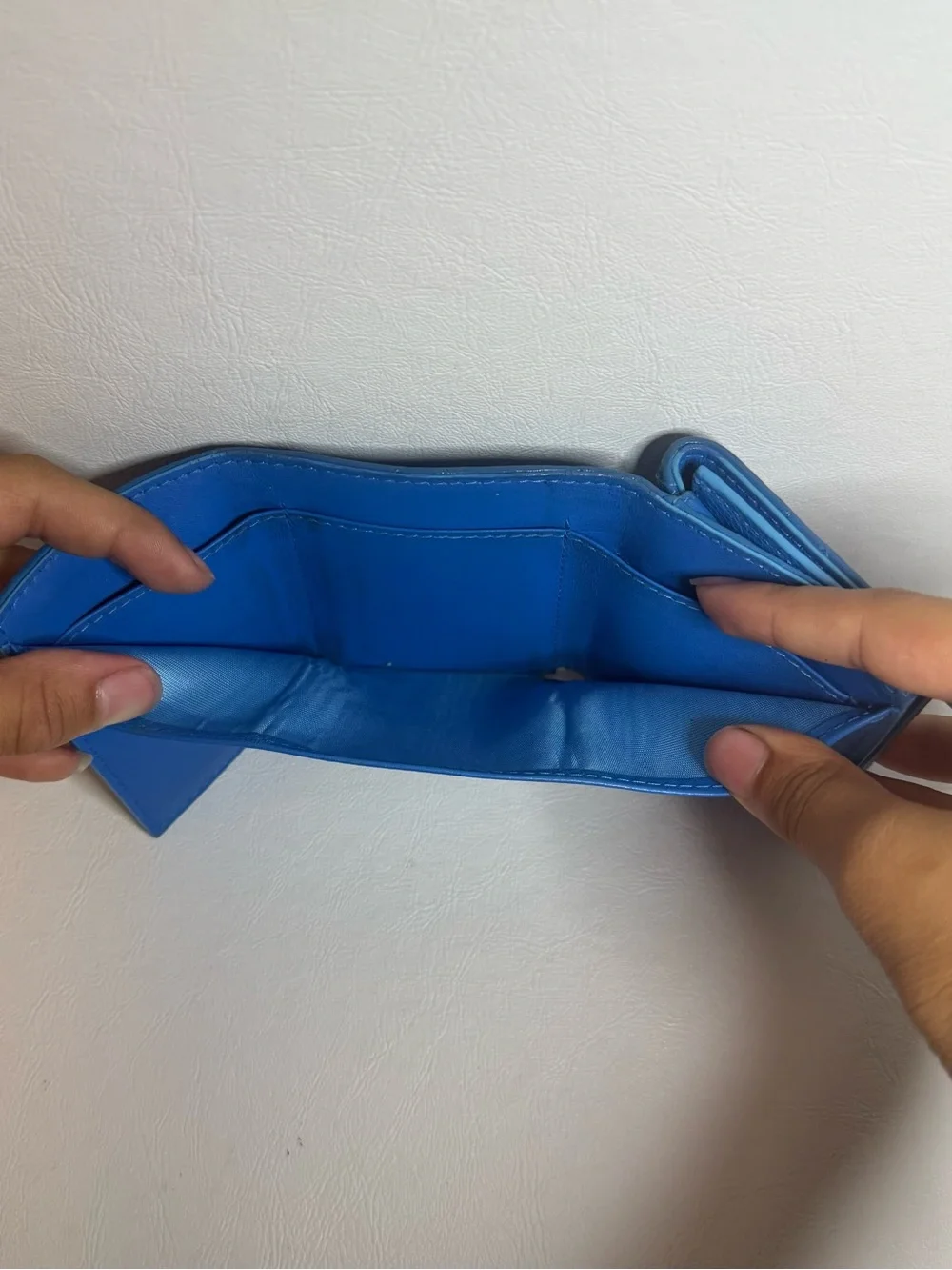 Dior Caro Dahlia Quilted Blue Leather Compact Wallet